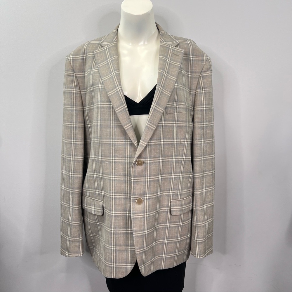 Michael Kors Tan and White Blazer sz M-L (MenS-M/womenM-L)